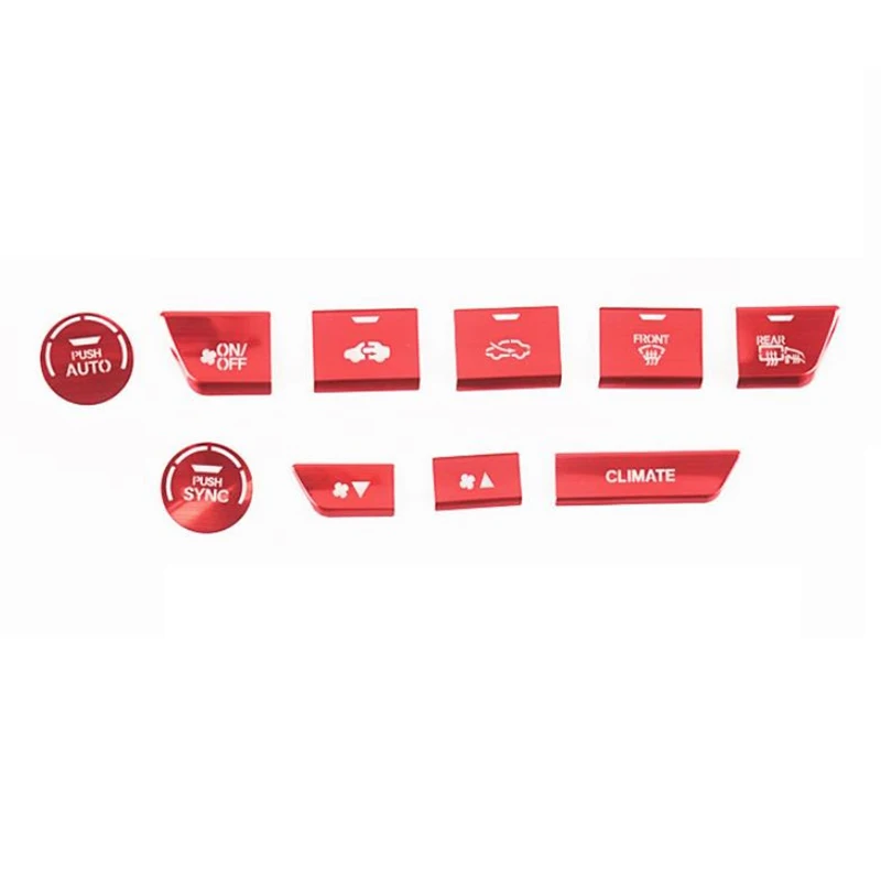 10 Pz Per Honda Crv Cr-V 2017-2021 Auto Alluminio Aria Condizionata Pulsante Adesivo Copertura Trim Decor