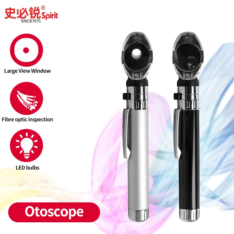 

Spirit Fibre Optic Professional Otoscope Ear SpeculumMedical LED Light Ear Examiner Endoscope Portable Electronic Otoscope 939
