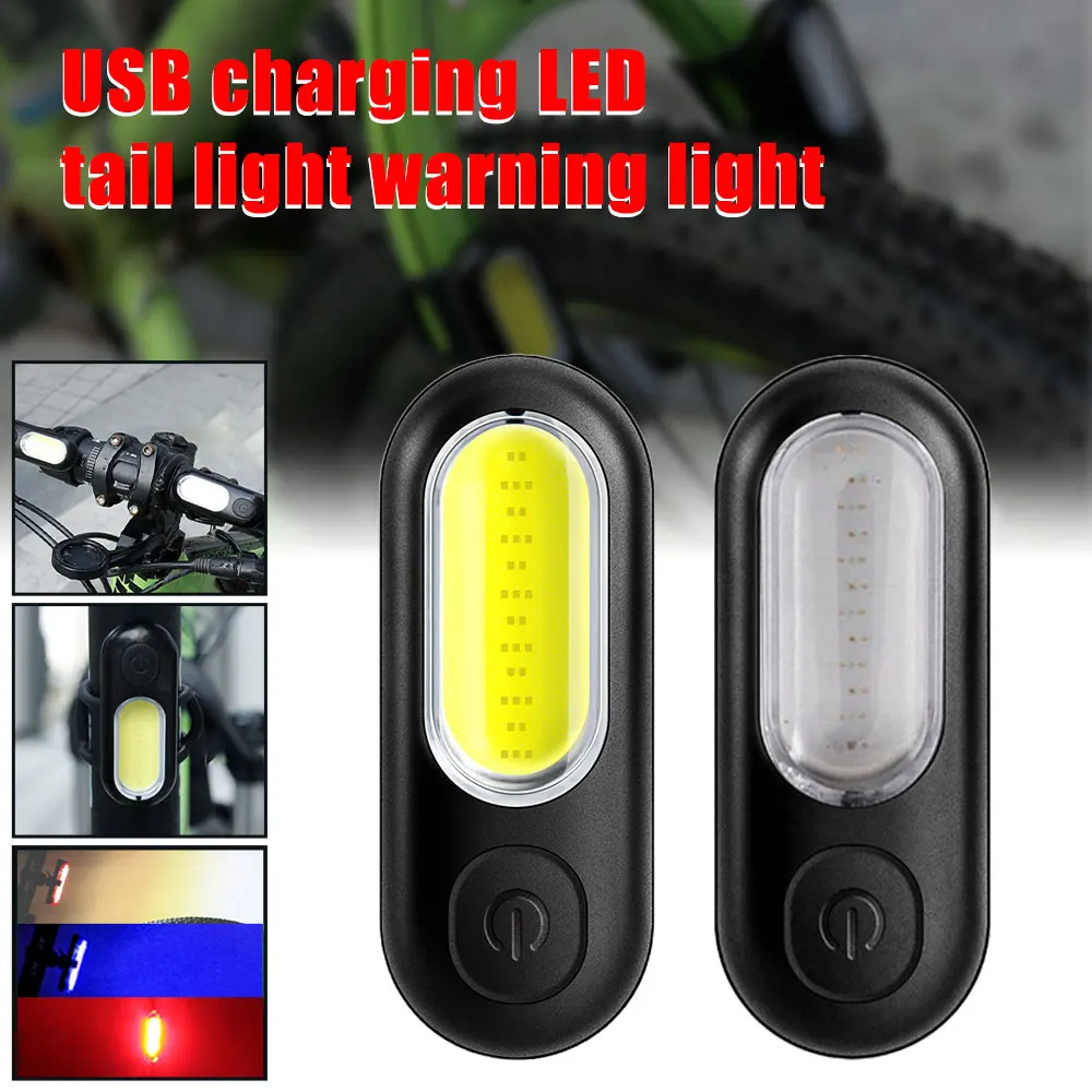 

Bike Bicycle Light LED USB Rechargeable Night Riding Taillight Outdoor Bright MTB Road Bike Cycling Blue Red Warning Rear Lamp
