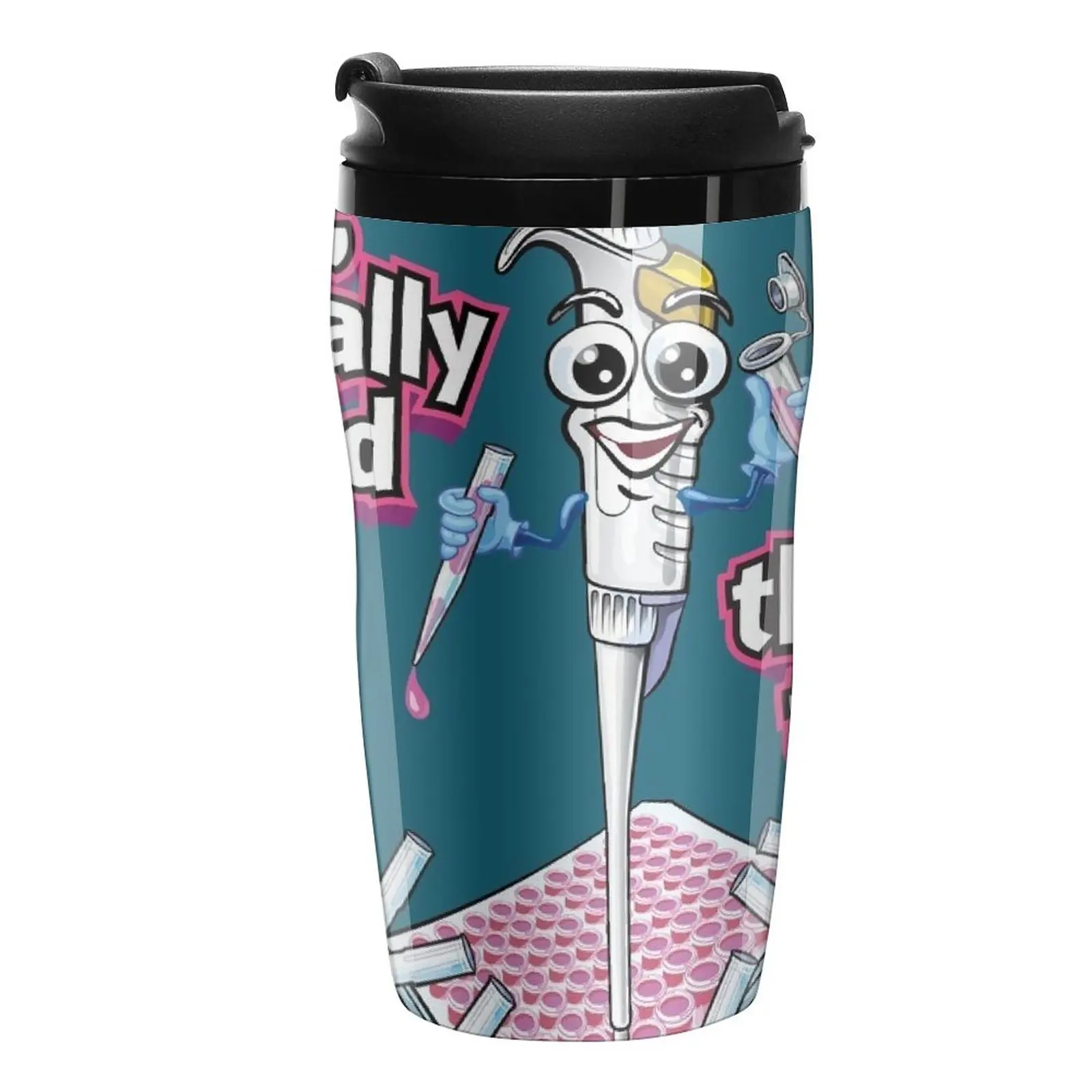

New PCR Pipette Funny Cute Science Cartoon - Yes, I Really Need All These Tips Travel Coffee Mug Insulated Cup For Coffee