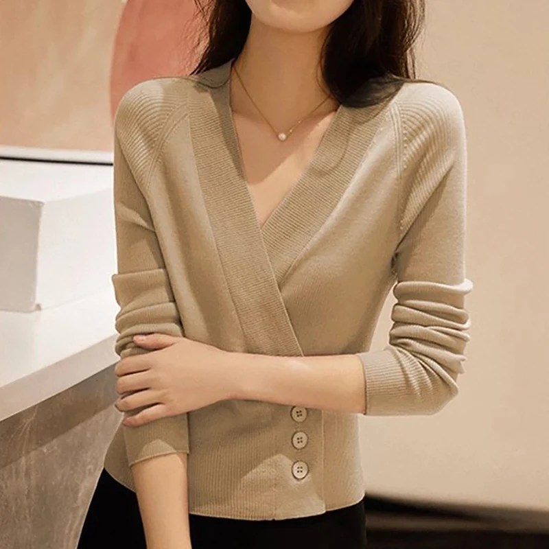 

Cardigans For Woman 2023 Autumn Winter Cropped Cardigan Sweater Women Long Sleeve Top Warm Knitwears Womens Clothing Sweaters