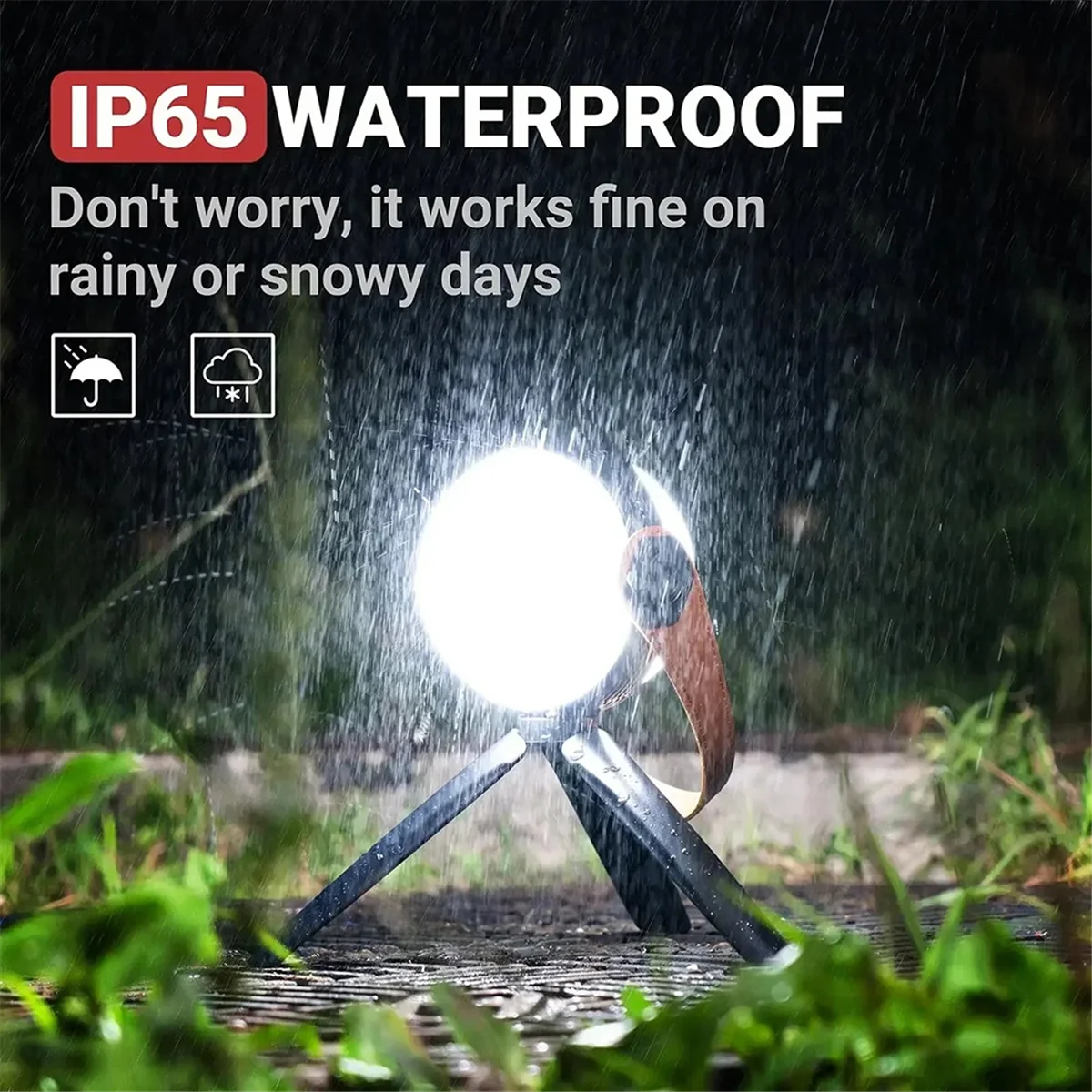 BAAU Portable Ball Camping Lantern Bracket Rechargeable Hanging Tent Light Outdoor Flashlight Waterproof Emergency Lamp