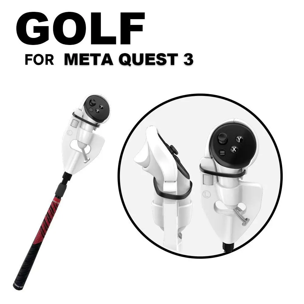 

VR Golf Club Handle Attachment For Meta Quest 3/Pro Controller Accessories For Golf+ Golf5 EClub Enhance VR Game Experience