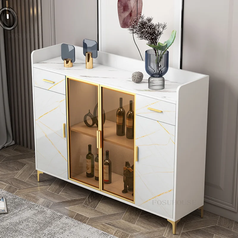 Modern Simple Dining Room Kitchen Cabinets Light Luxury Household Storage Locker Dustproof Coffee Shop Cupboard with Drawer G