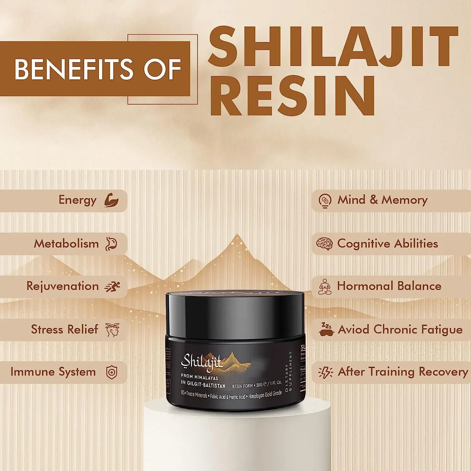 Wholesale SHILAJIT RESIN 30g/box Milk Drink Green Tea Dessert Cake Edible Baking Ingredients Ice Cream Tools