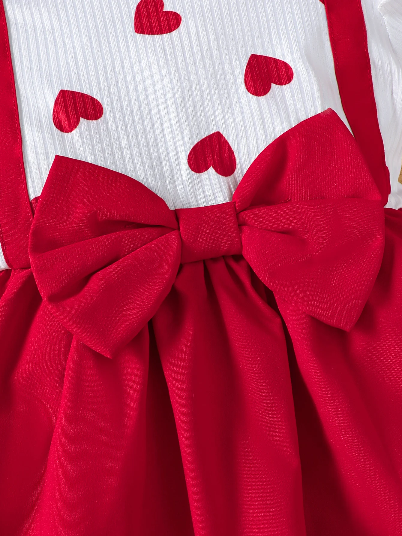 0-3Y Fashion Summer Baby Girl 2PCS Set Red Love Printed Bow Short Sleeve Dress+Headband for Sweet Clothing for Infants Children 5