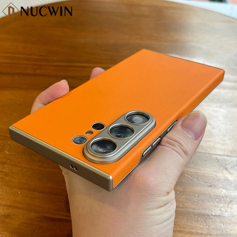 Leather Curved Ultra-Thin Matte Business Shockproof Case with Full Lens Coverage