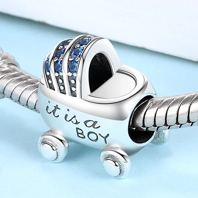 Fine Diy Beads Baby Boy and Girl Carriage Charms Collection Silver Color 925 Fit Authentic European Bracelet Jewelry Gift gucci ring