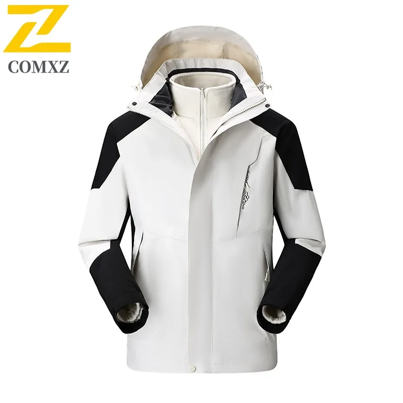 COMXZ Men Adventure Jacket Timeless 3-in-1 Design Outdoor Windproof Motorcycle Coat Comfort Fashion Autumn Men Windbreaker