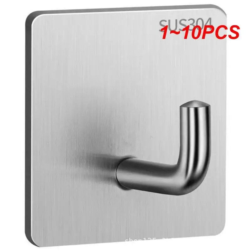 

1~10PCS Stainless Steel Strong Self Adhesive Hooks Key Storage Hanger Hook Multi-Functional Viscose Hook for Kitchen Bathroom