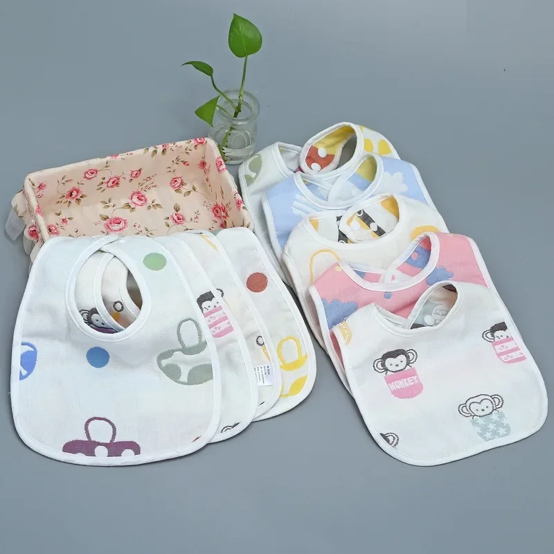 

Bib U-shaped saliva towel six layers pure cotton baby kindergarten bib gauze absorbent breathable light