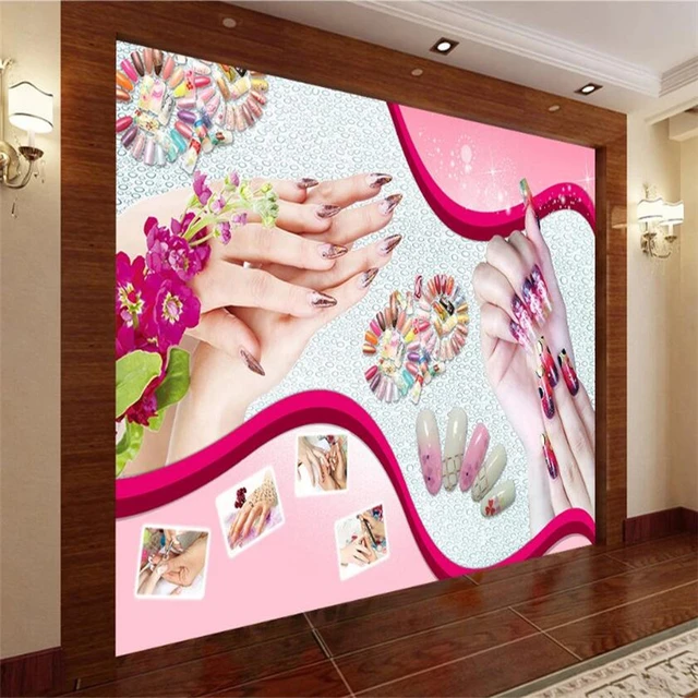 YIMESOY Papel de parede mural personalizado aquarela salão de beleza  luminária de fundo parede fundo 3D decoração de casa 430 cm (W)×300 cm (H)