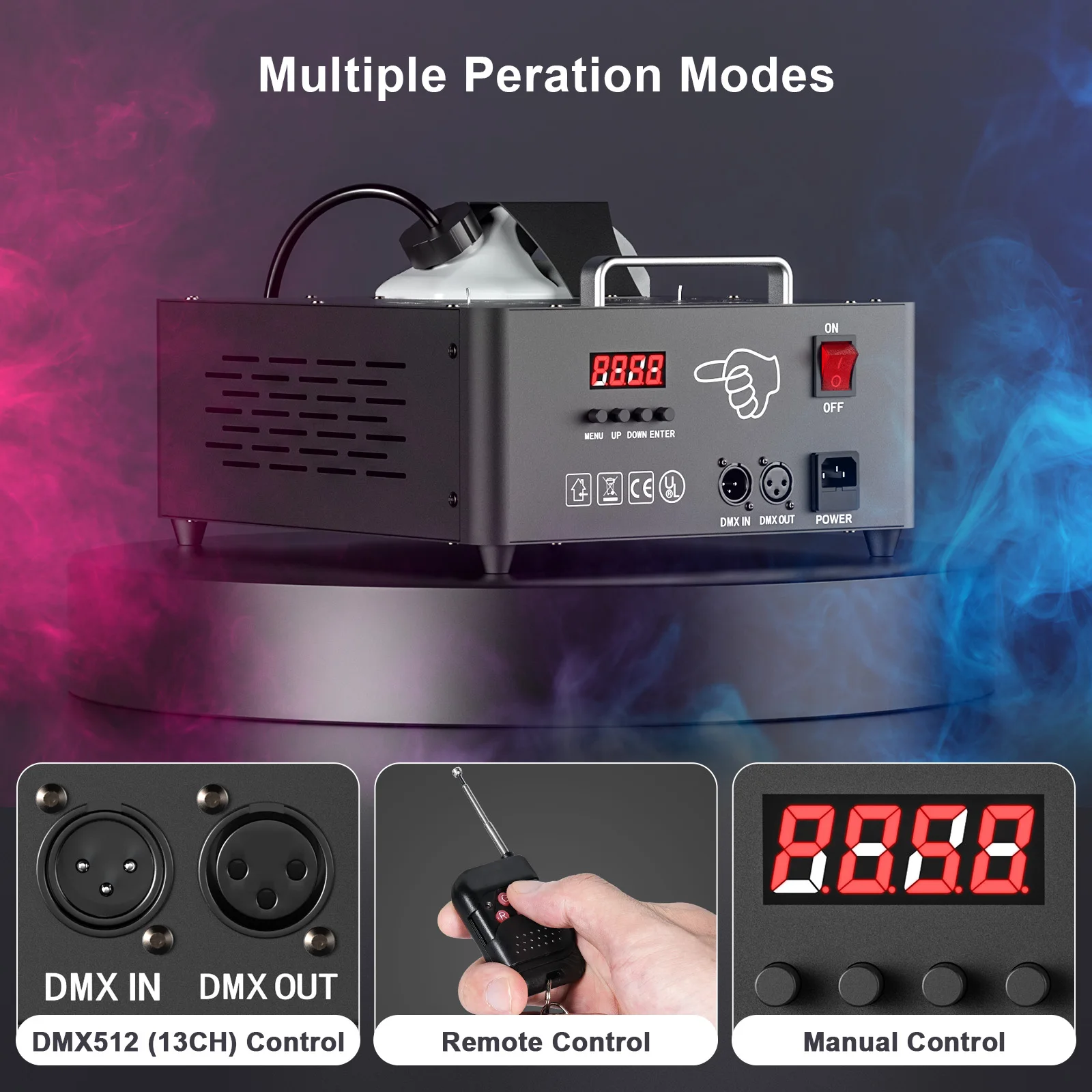 U'King 2000W RGB DMX Fog Machine 4