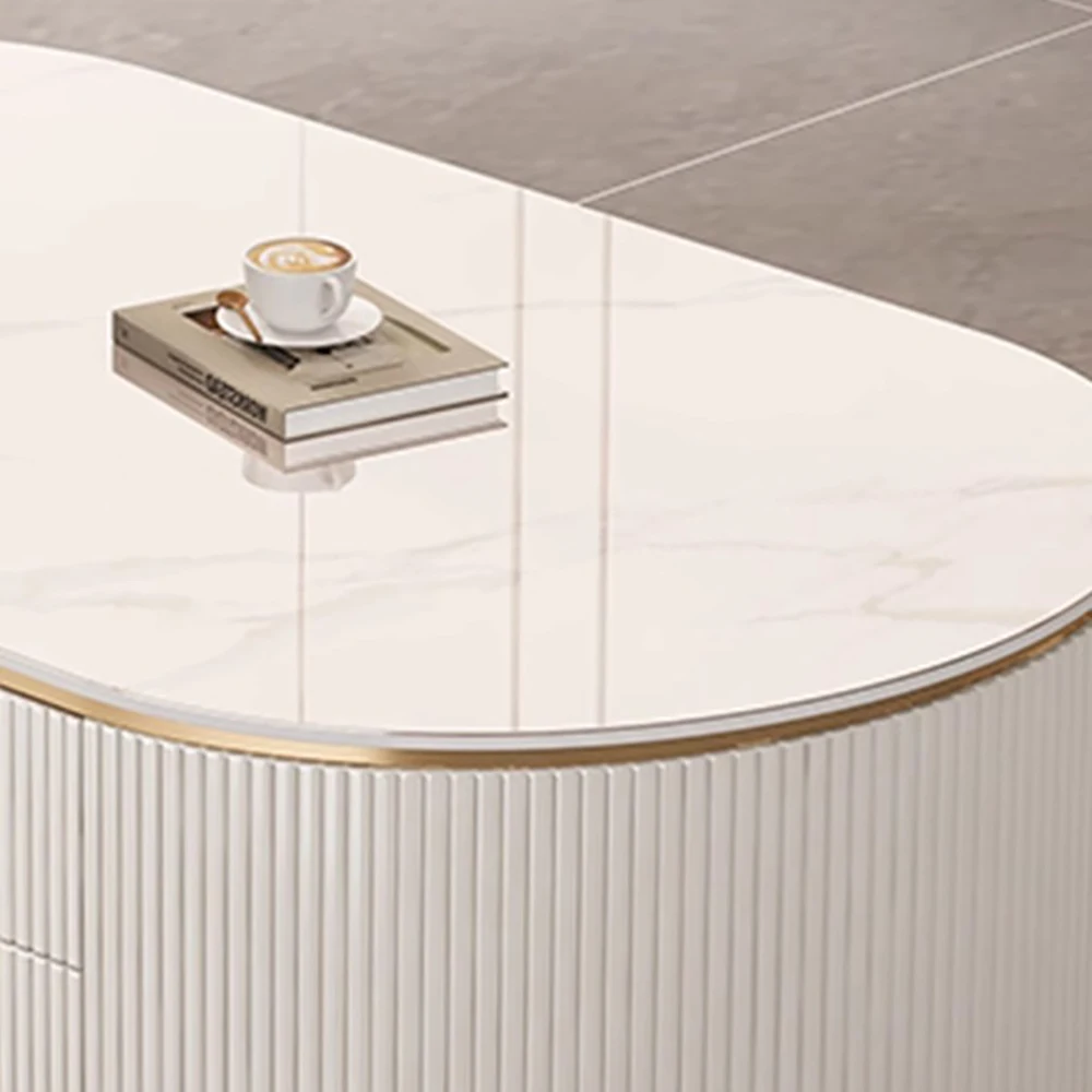 Modern Decorative Coffee Tables Luxury Decor Metal Minimalist Coffee Tables Unique Oval Stolik Kawowy Living Room Furniture 4