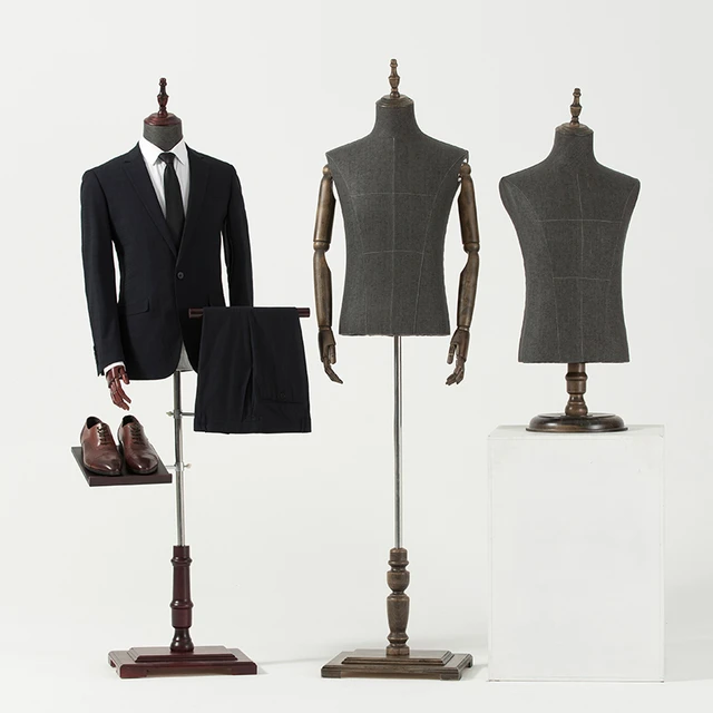 Male Clothing Models/Male Clothing Mannequin with Wood Head and