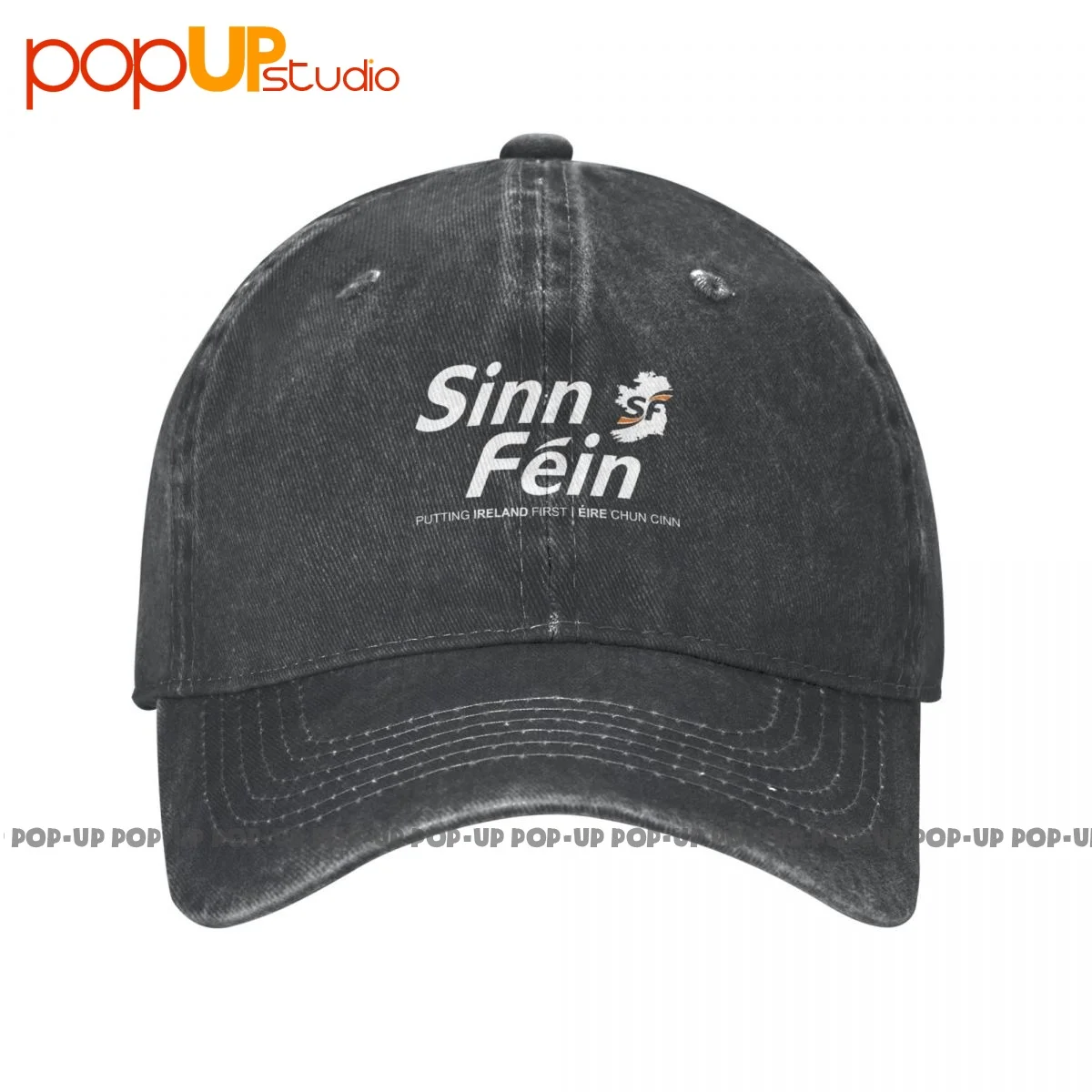 Sinn Fein Putting Ireland Primo P-493 Berretto Da Baseball In Denim Lavato Cappelli Da Camionista Copricapo Pop