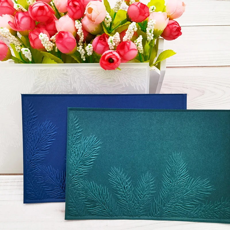 The Latest 3-d Textured Gradient Embossed Folder In 2022 - Tim Holtz's Pine Branches For Handmade Brick Wall Pebble Leaves And L