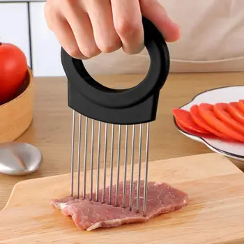Onion Holder Slicer Kitchen Slicers Holder For Lemon Stainless Steel Kitchen Gadgets Chopper Slicing Tool Multi-Functional Food 3