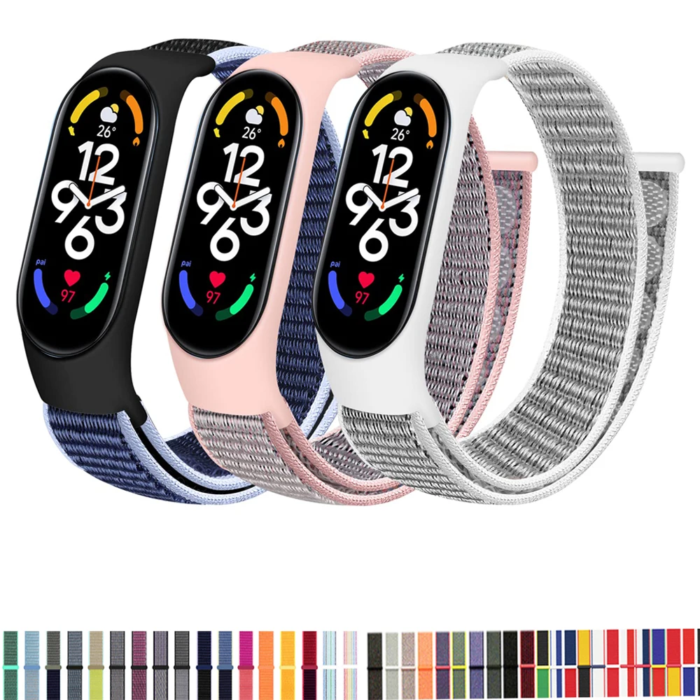 

Nylon loop For Xiaomi Mi Band 7-7 nfc smartwatch Wristband Sport Miband7 Correa Replacement Bracelet smart band 7 6 5 4 3 Strap