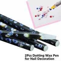 2Pcs Sticky Wax Rhinestone Picker for Nail Art, Dotting Wax Pen, Apply Gems and Crystal Pick Up Tool 1