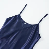 Robe de nuit sexy en satin de soie pour femme, sans manches, col en V, nuisette grande taille, vêtements de nuit 6
