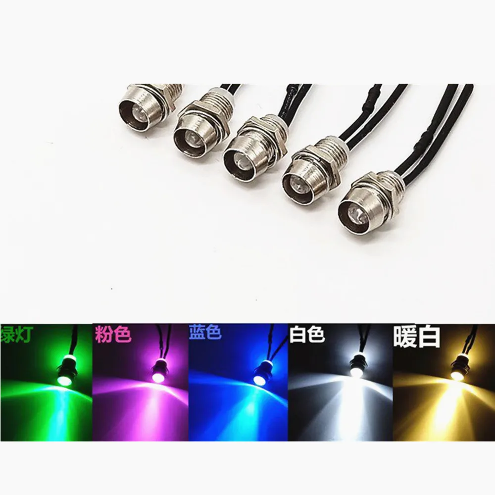 10 LED Indicatrices 5 Mm, 12V, Fil 20 Cm – Pour Projets DIY, électronique, Décoration – Faible Consommation, Couleurs Vives