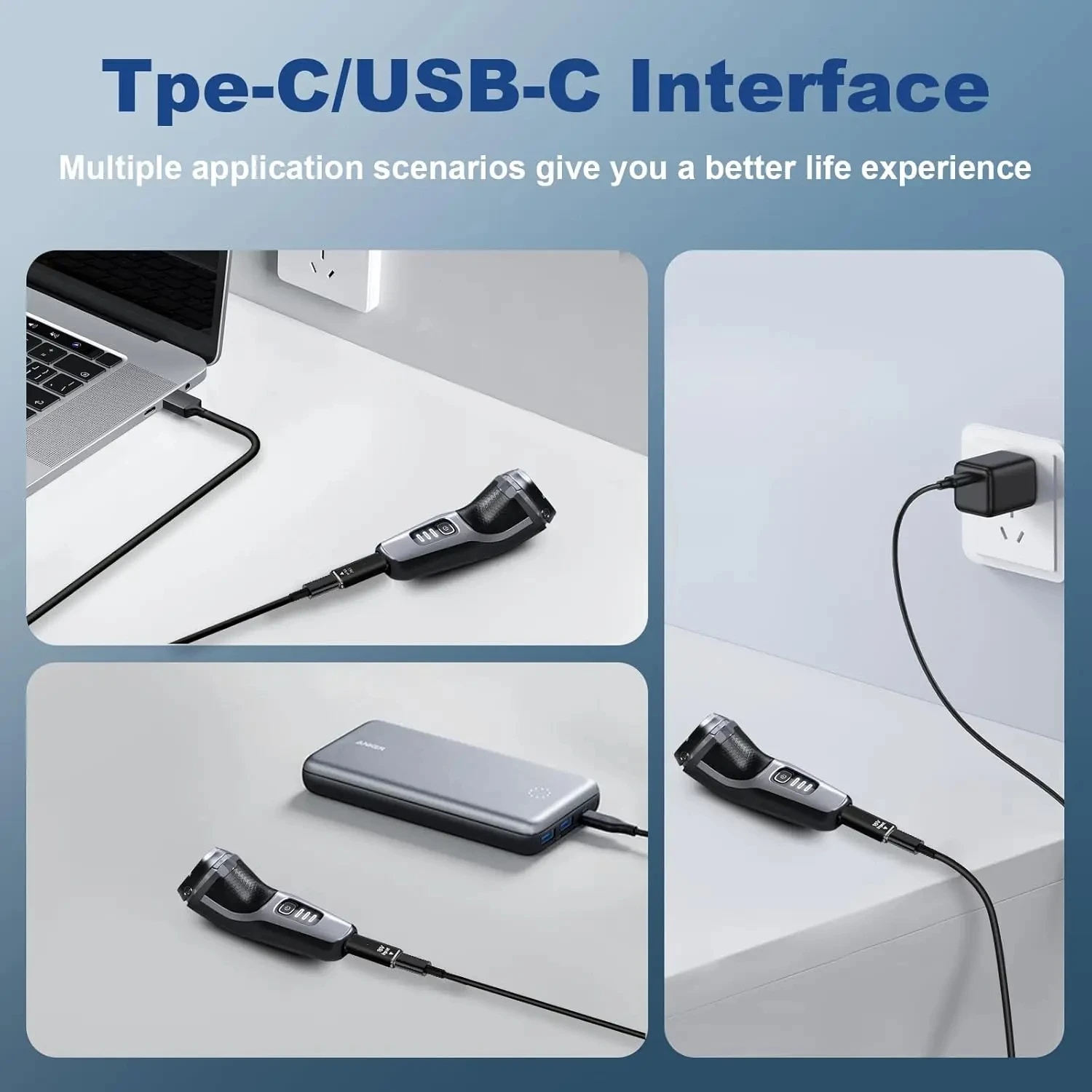 15V Type-C HQ8505 충전기 어댑터, Philips Norelco HQ8505 7000 5000 3000 9000 시리즈 Electr용 USB-C 충전 변환기
