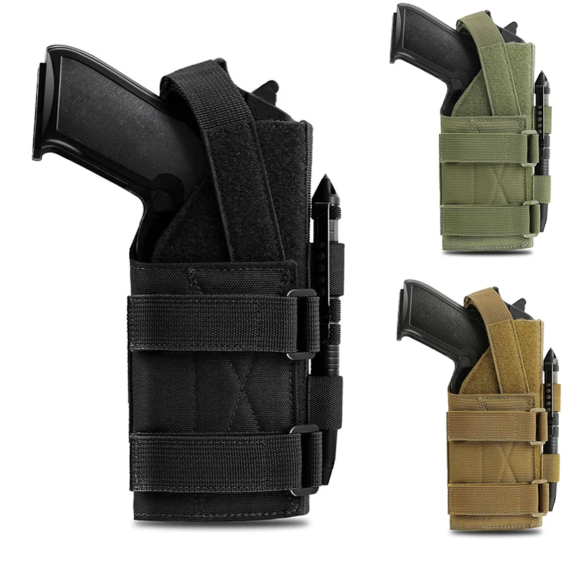 

Universal Tactical Molle Gun Holster Waist Belt Pistol Handgun Holster for Glock 17 M9 Revolver Case Pouch Airsoft Accessories