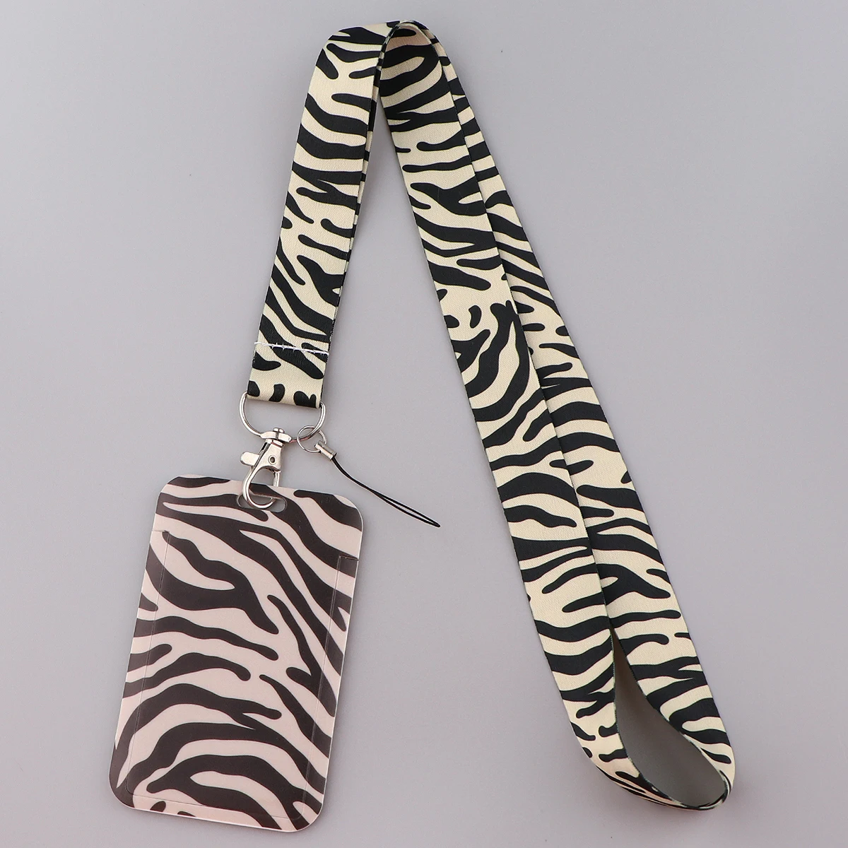 Badge Holder Badge Holder Keychain Hanging Neck Strap Cute Zebra Cow Pattern ID Card Holder Lanyard Credential Holders Neck Straps Women Badge Holder Keychains Phone Accessories