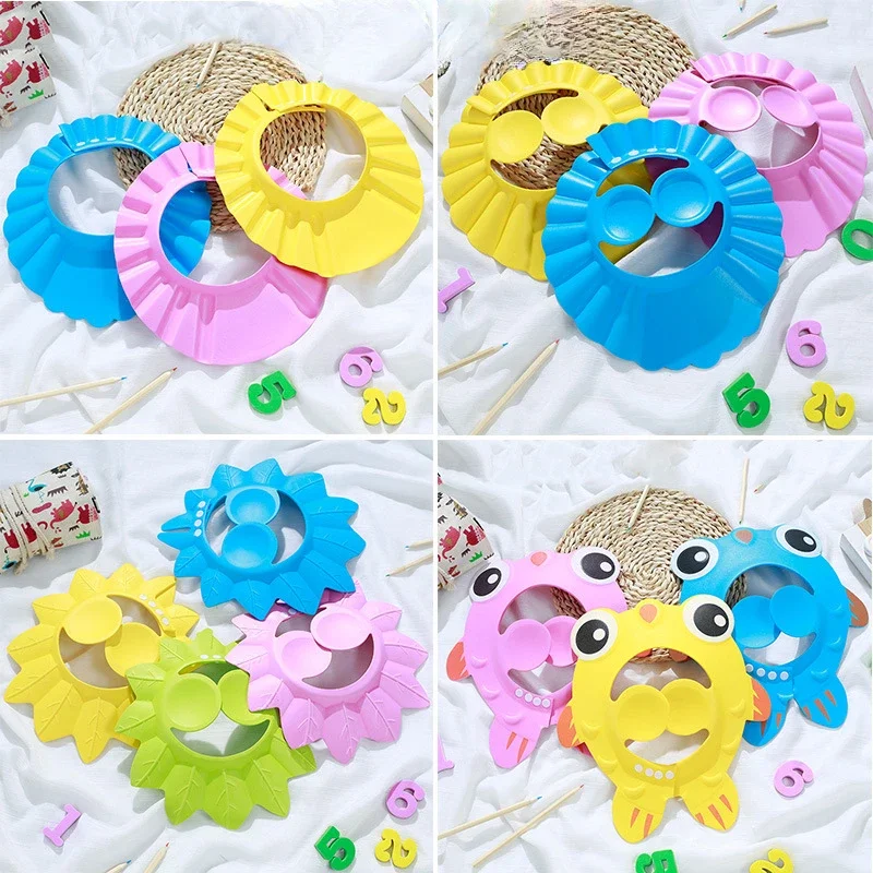 Adjustable Baby Shampoo Cap Soft Hair Wash Hat for Kids Bathing Shower Ear Hair Hat For 0-6 Years Children Head Cover Cap 1 PC