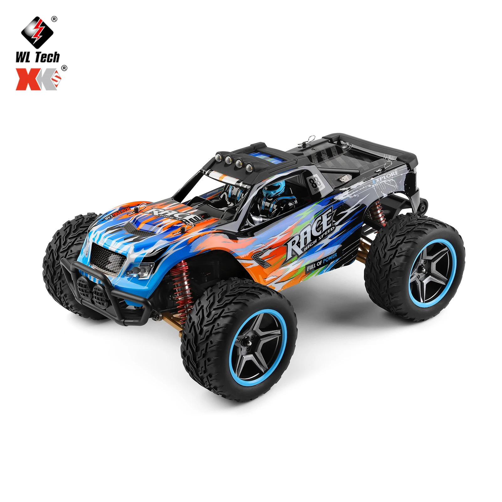 WLtoys 104009 1:10 Scale 4WD RC Car – 45KM/H Speed, 2.4GHz Remote, 7.4V Battery, Alloy Chassis, For Kids & Adults