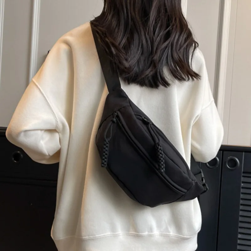 

Сумка на талию для женщин, портативная холщовая нагрудная сумочка на молнии, спортивный саквояж на плечо в Корейском стиле, для отдыха