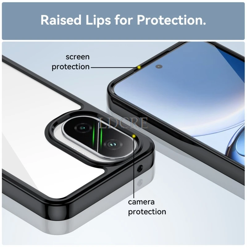 Durable Clear Back Phone Case with TPU Border