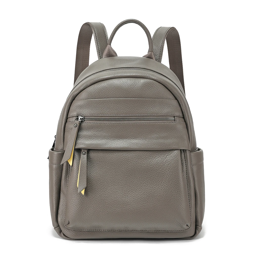 Full-grain Leather Backpack Women's Large Capacity Travel Backpack Simple And Fashionable Female Leather Backpack Commuter Bag