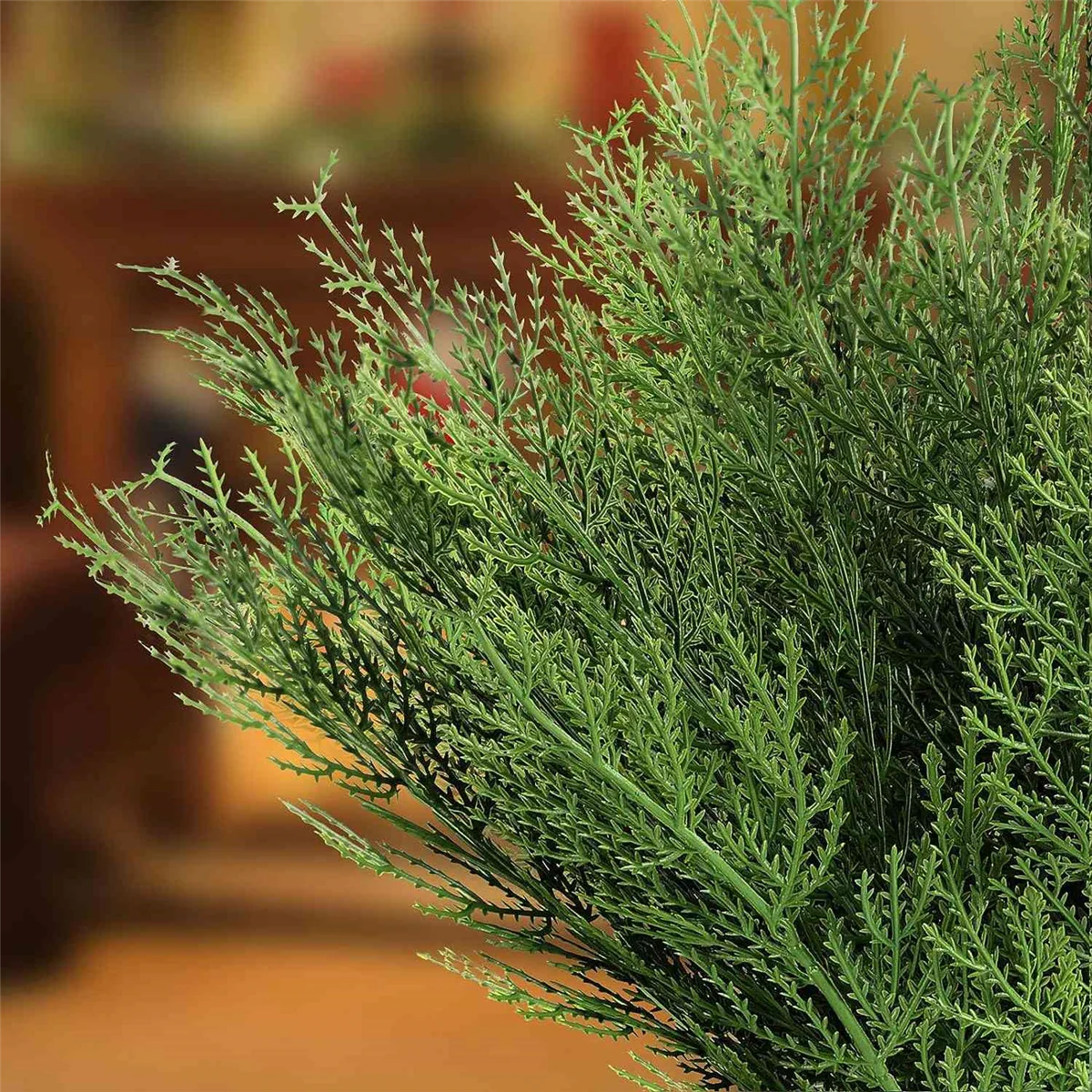40 Pcs Artificial Cedar Sprigs Faux Cedar Spray Branches Cypress Stems Pine Picks Plastic Greenery Christmas DIY