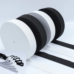 Flat Elastic Waistband - Medium Thickness, High Elasticity Black & White Sewing Accessory (10M) - 5cm (White)