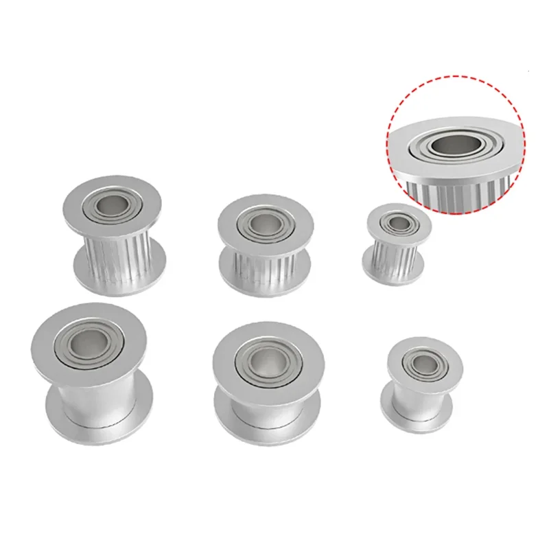 1Pc GT2 Idler Timing Pulley Driven Wheel 16/20 Tooth Wheel Bore 3/4/5mm Aluminium Gear Teeth / Smooth For 3D Printer Accessories timing belt pulley timing pulley 3d printer accessories