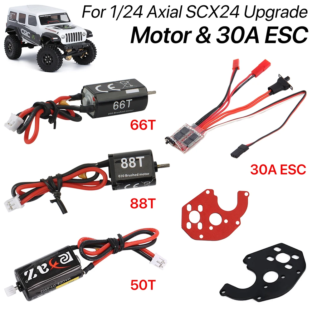 Scx24 Motor 88T 66T 50T Kit Di Aggiornamenti Ad Alta Coppia Per 1/24 Crawler Rc Car Axial Scx24 Brushed Esc Motor Combo