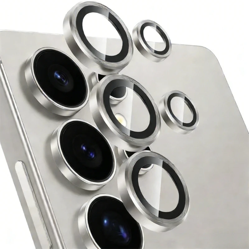 Titanium Alloy Camera Protector Ring with HD 9H Glass Rear Lens Case