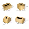 Gilded Metal Tissue Box Home Decor Golden Napkins Organizer Toilet Paper Holder Decorative Tissue Boxes Desktop Home Storage 6