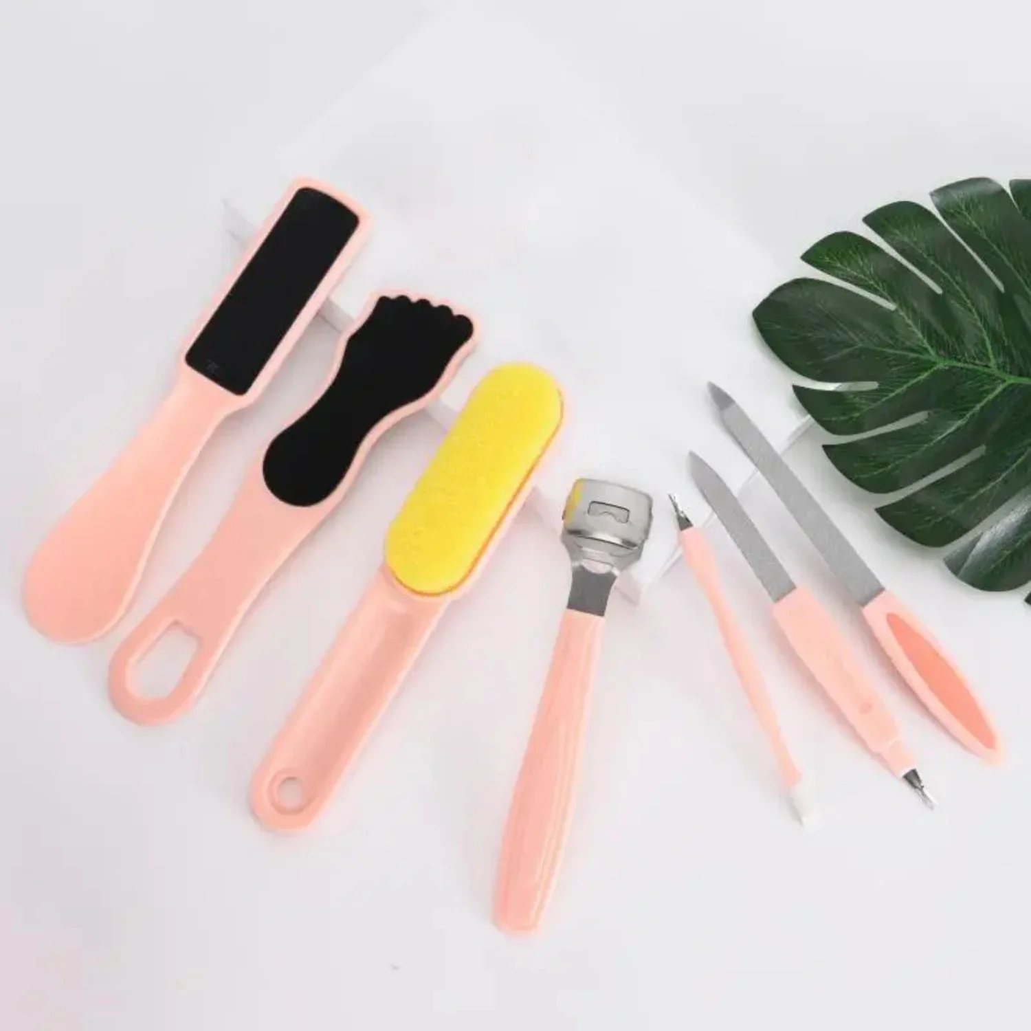 Pink Professional 8-In-1 Nail Care Manicure Pedicure Set with Foot Scraper - Includes Callus Skin Remove Shaver and Razor for Sm 3