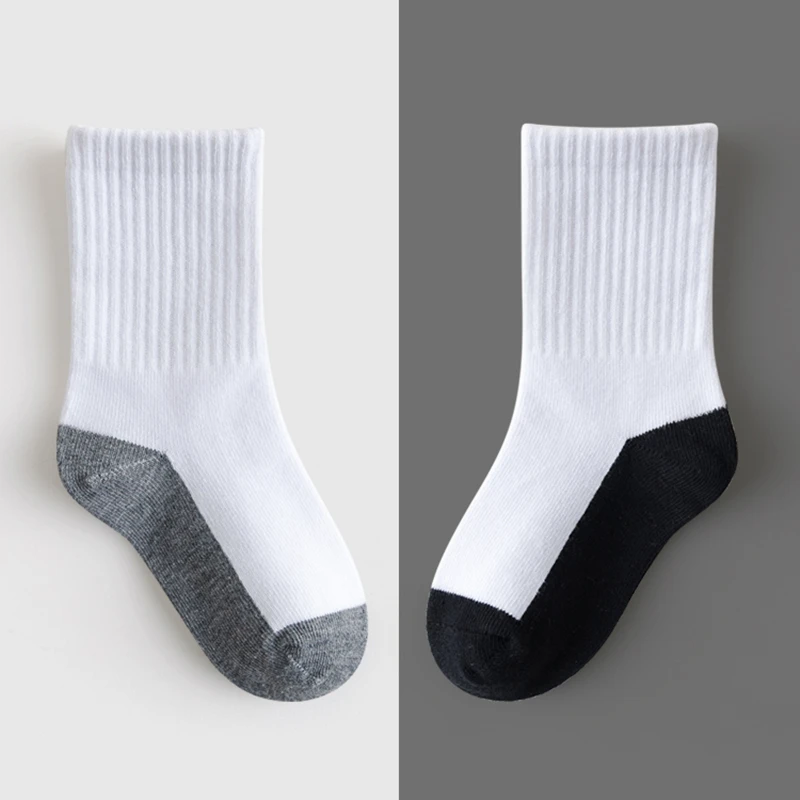 5 Pair Spring Autumn Children Socks 100% Cotton Girl Boy Baby Warm Soft White Black Gray For Winter 1-12 Year Kids Student Socks 3