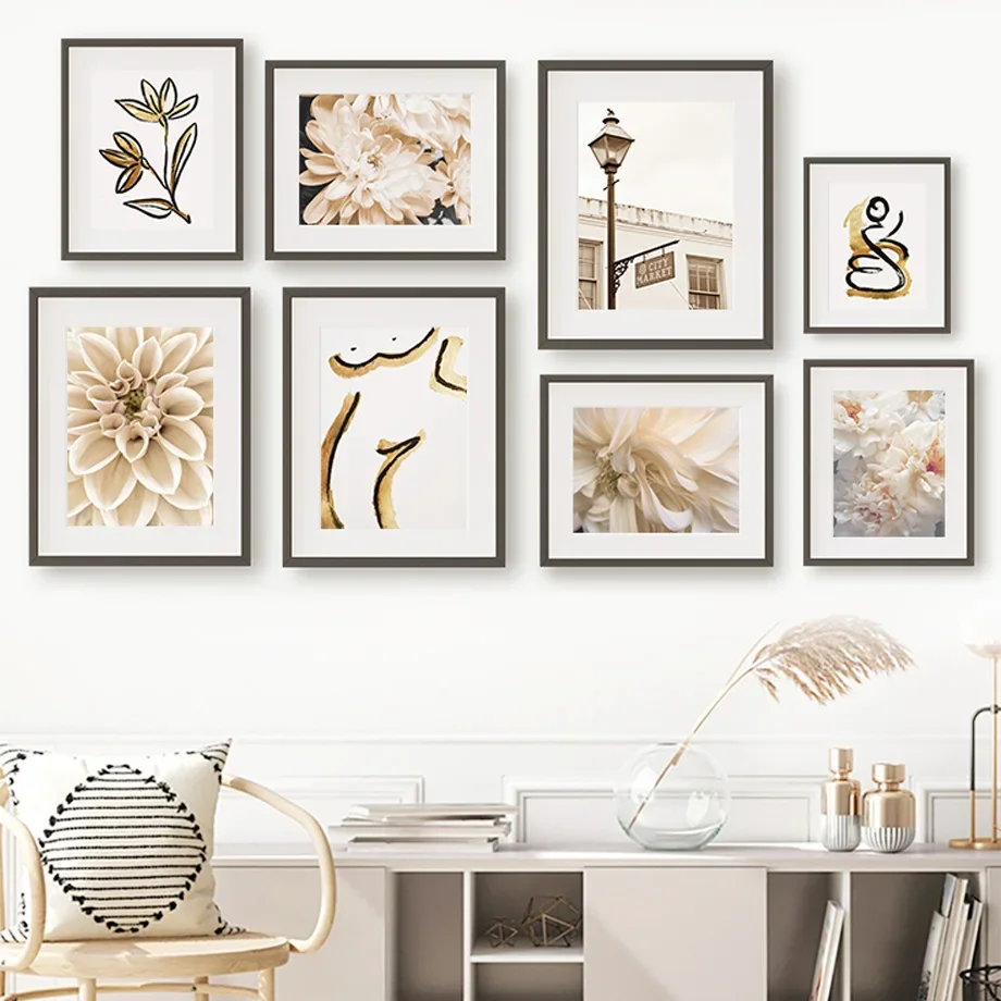 

Autumn Dahlia Peony Petal Abstract Body Lines Wall Art Painting Nordic Posters And Prints Wall Pictures For Living Room Decor