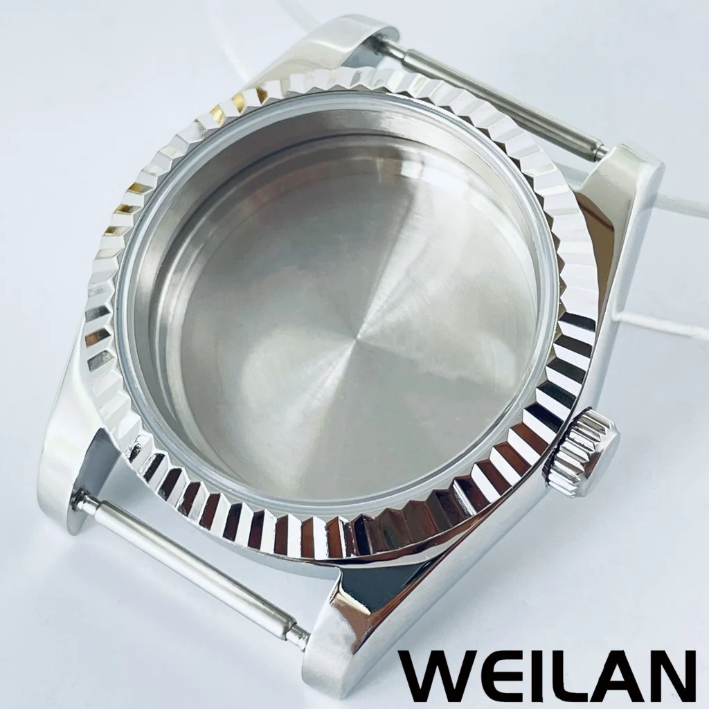 Premium Silver & Gold Waterproof Watch Case with Sapphire Crystal