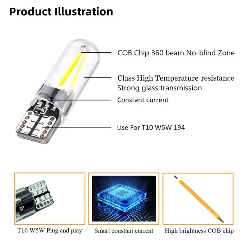 LED ڵ Ŭ Ʈ COB Ŀ , W5W 194 168  Ʈ,  ,  Ʈ  , 12V, 24V, T10, 1 