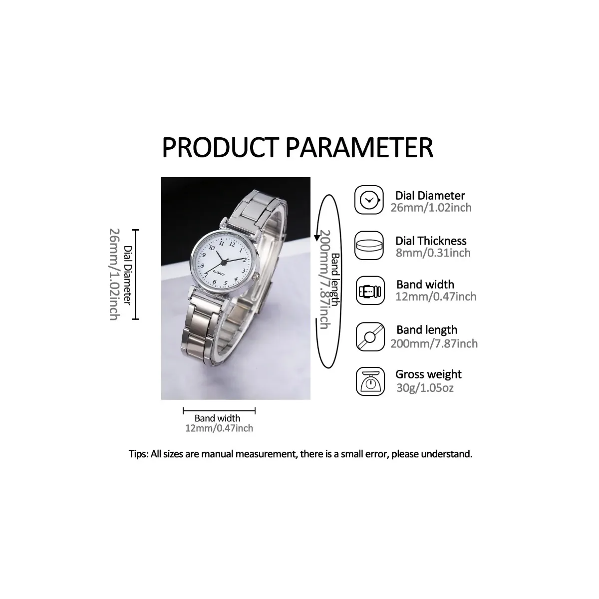 1Pcs Girls Cute Little Fresh Silver Digital Steel Quartz Watch Junior High School Girlfriends Birthday Christmas Gift 6