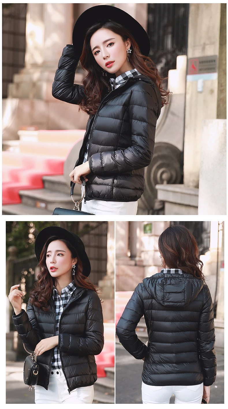 New Women Thin Down Jacket White Duck Down Ultralight Jackets Autumn and Winter Warm Coats Female Portable Outwear 2023