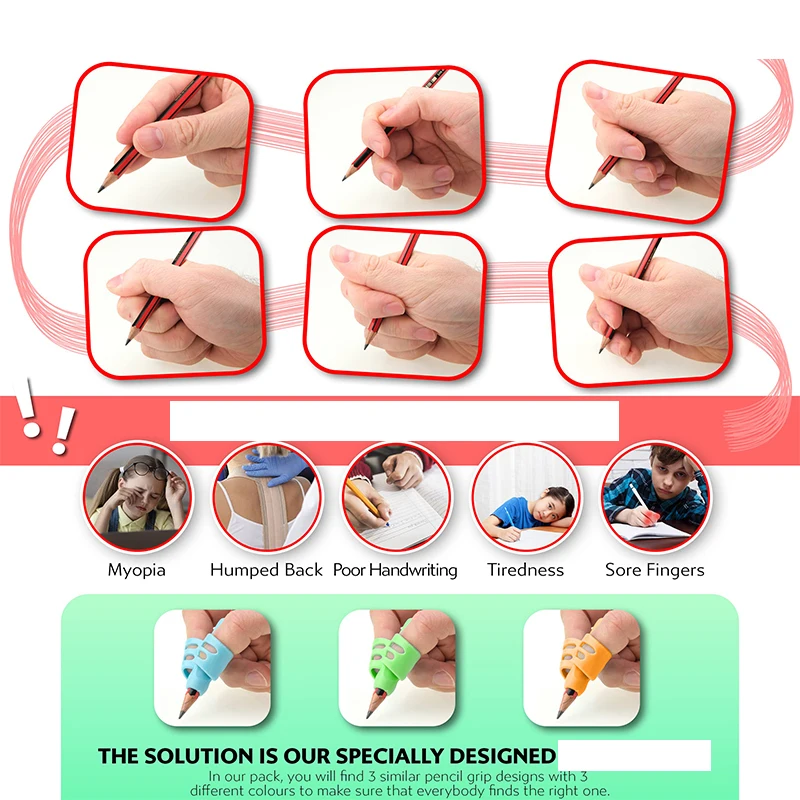 어린이용 연필꽂이, 가정 학교 및 유치원 필기 도구, 3 개