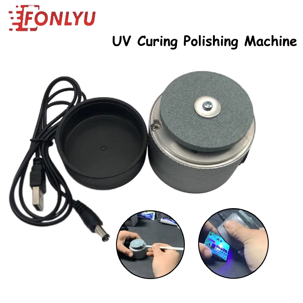 

2 in 1 UV Curving Lamp Grinding Machine for Blade Soldering Tip Tweezers Grinder Phone Motherboard Glue Oil Curable Repair Tool