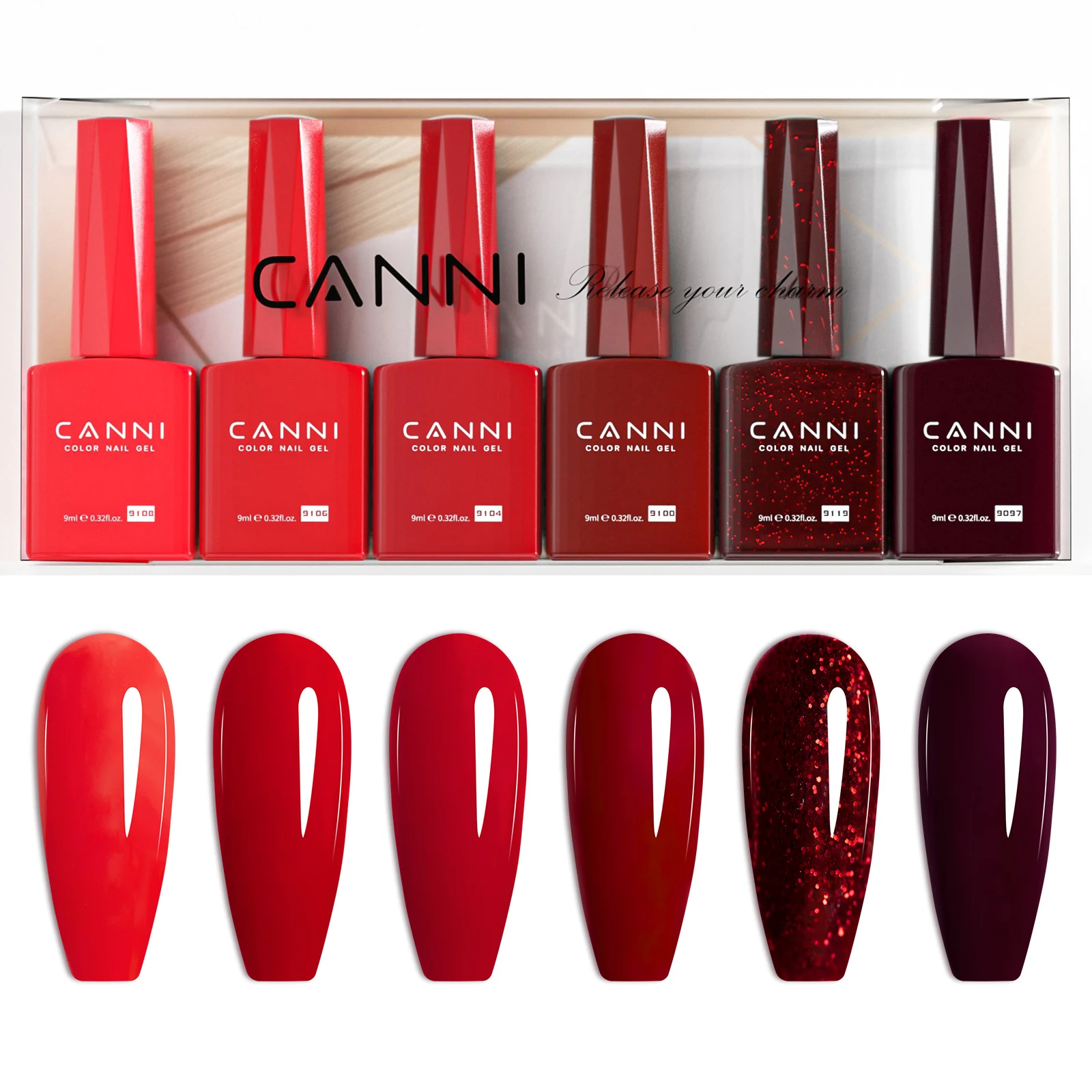 CANNI NEW 6개입/세트 HEMA TPO 프리 젤 폴리쉬 영구 네일 바니쉬 세트 오래 지속되는 매니큐어 베이스 탑 코트 젤 핑크 누드 컬러